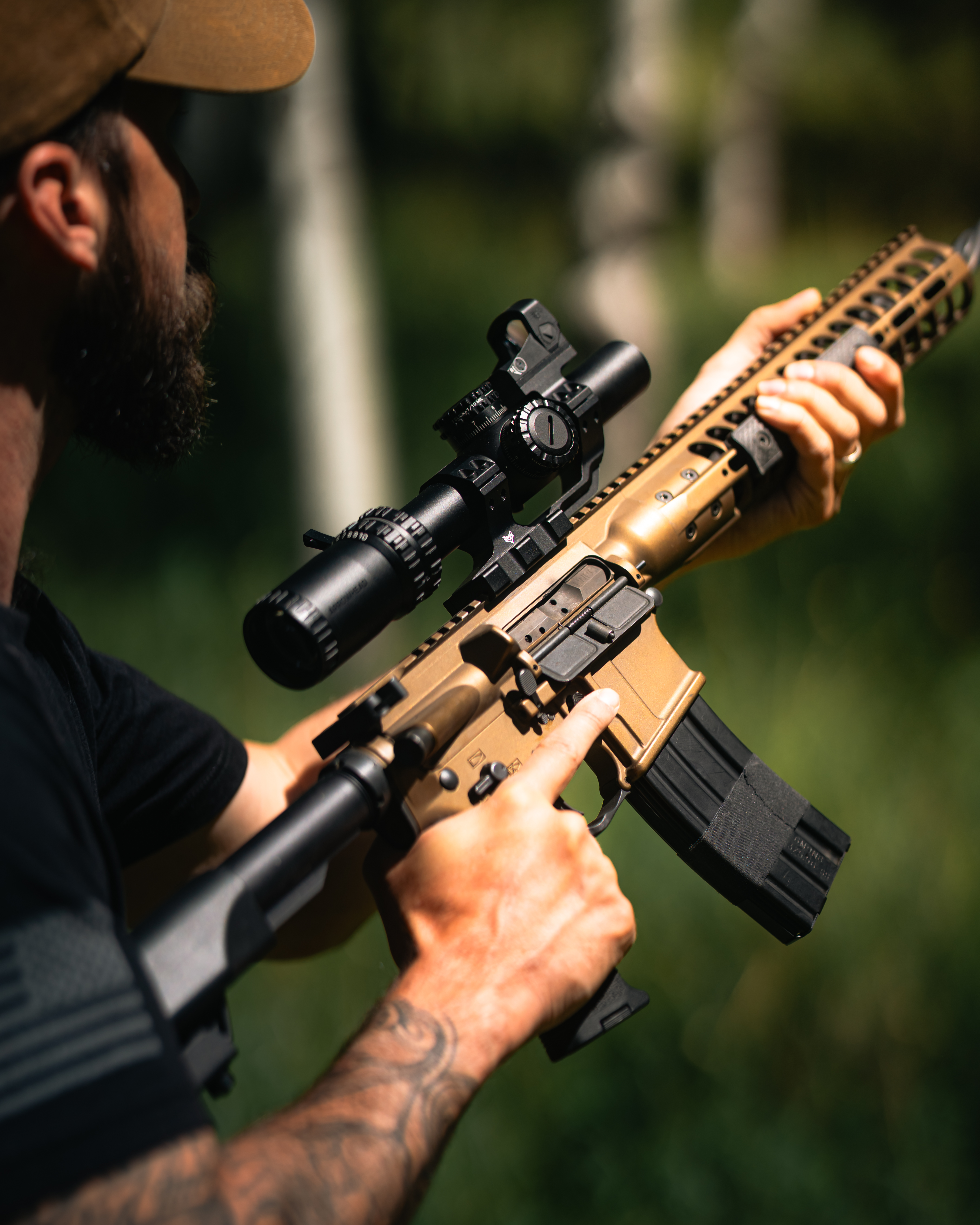 Shooter running the American Warrior Bundle on a rifle